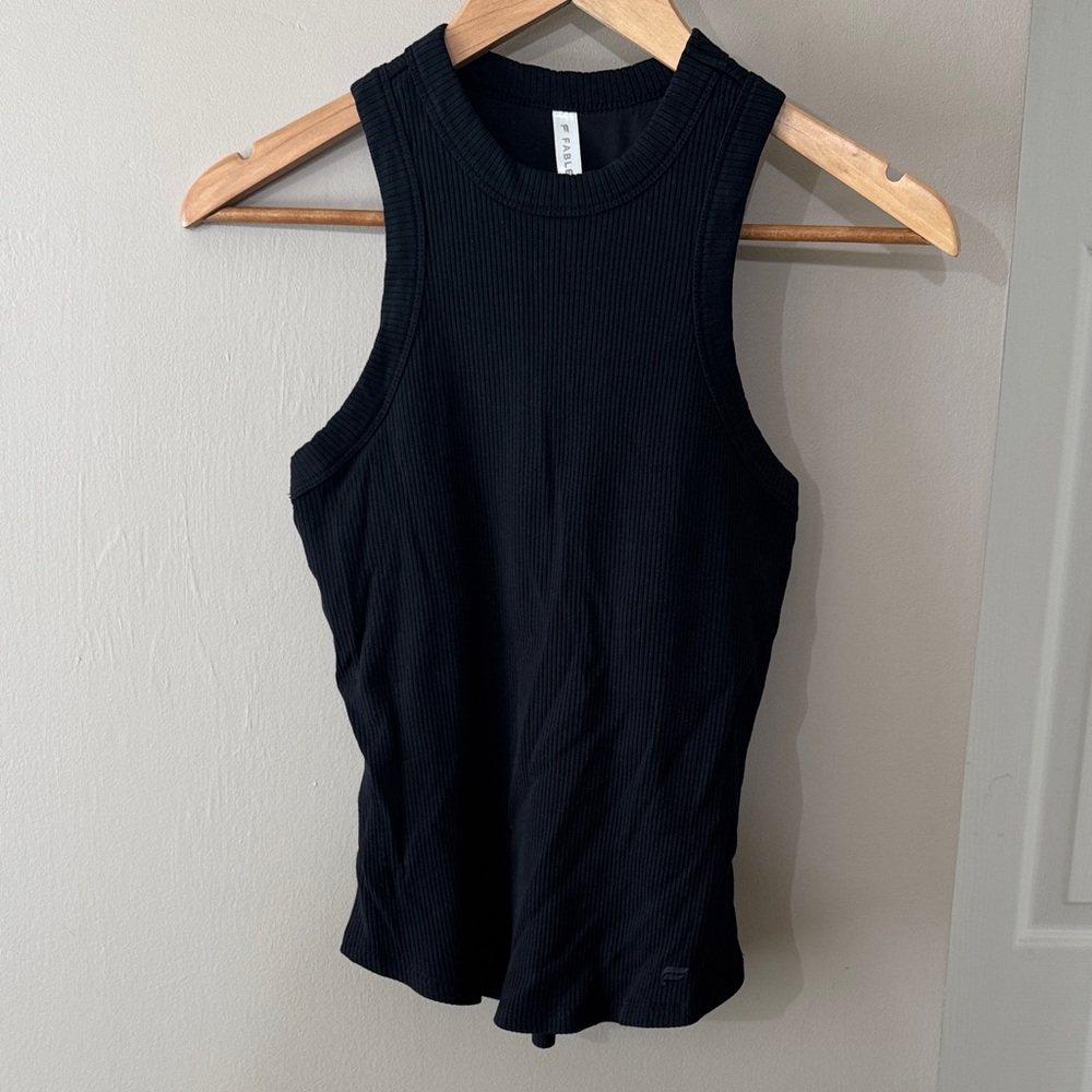 Fabletics Black Ribbed Tank Top